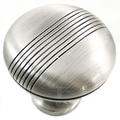 Mng 1 1/2" Striped Knob, Satin Antique Nickel 13221